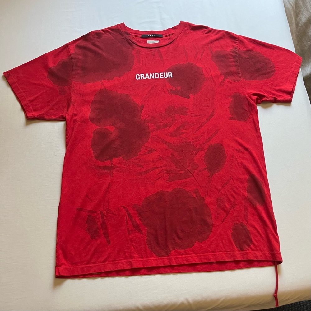 KSUBI red text cotton tie dye graphic crew neck‎ short sleeve Tshirt
